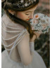 Ivory Eyelash Lace Tulle Pearl Flower Girl Dress